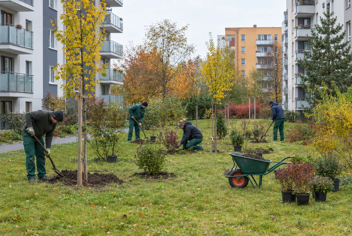 Nowe drzewa i krzewy na osiedlu